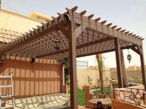 مظلات سيارات خشب بلاستيكي