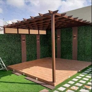 مظلات خشب بلاستيك للحدائق بأجمل التصاميم
