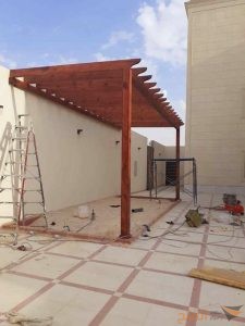 مظلات سيارات خشب