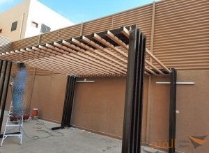 مظلات خشب خارجية